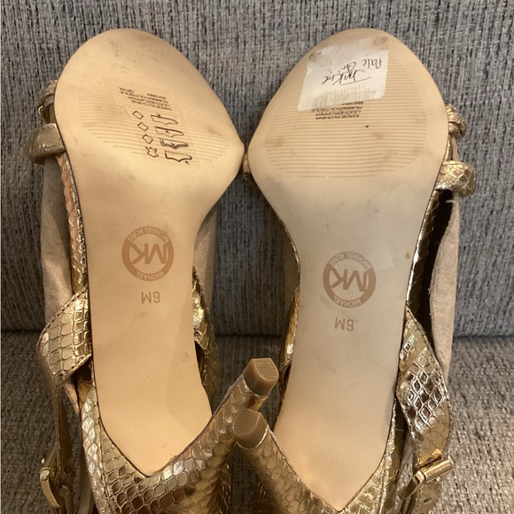 Michael Kors Gold Heels-size 6 - Picture 10 of 13